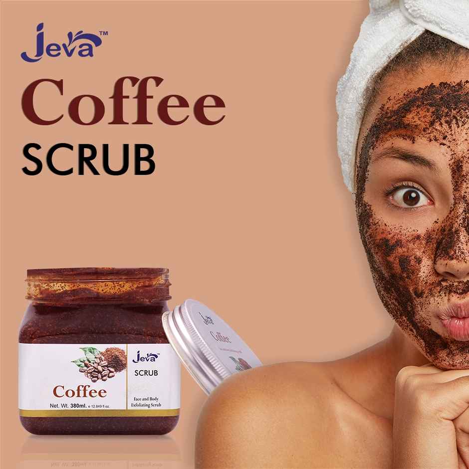 Jeva Coffee Face & Body Exfoliating Gel Scrub - Removes Dead Skin & Dullness