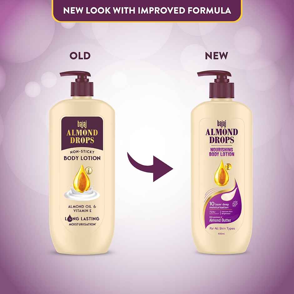Bajaj Almond Drops Nourishing Body Lotion with Almond Butter | For All Skin Types