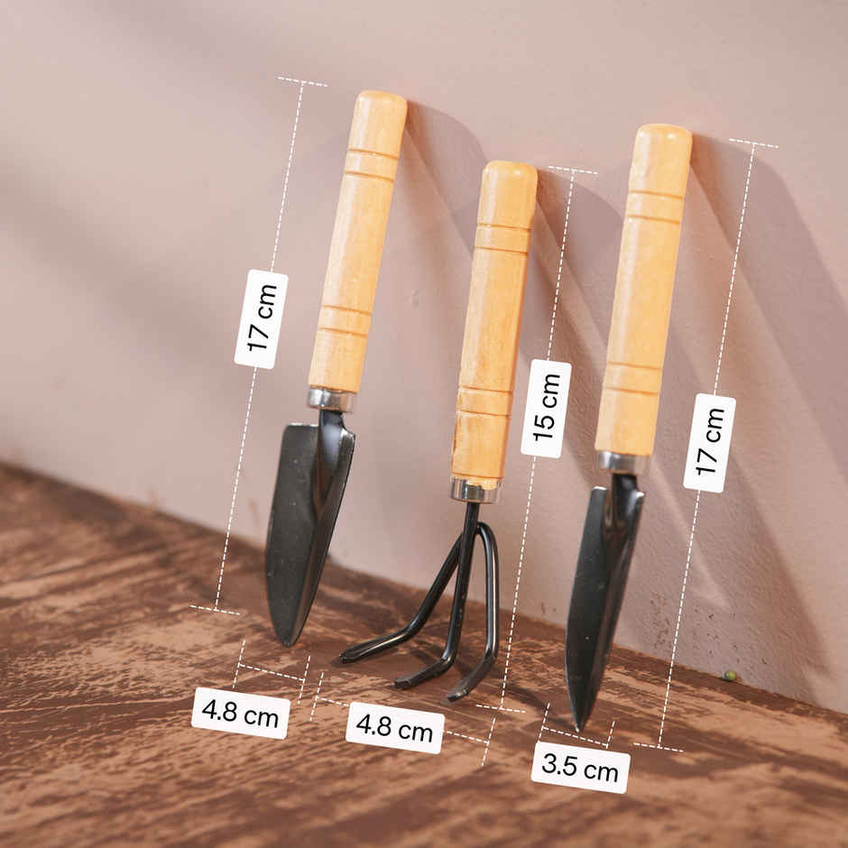 Nurturing Green - Small Garden Tools | Set of 3 | Gardening Tool Set | Gardening Kit
