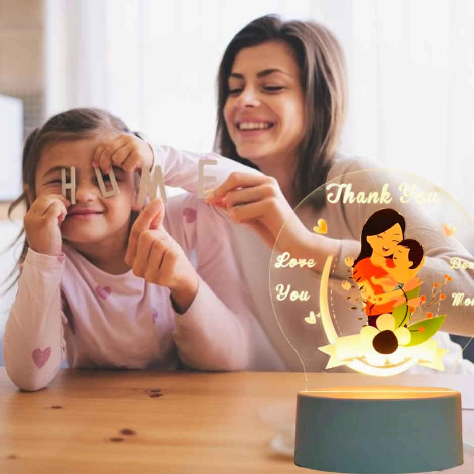 Hashwow Oval Acrylic Night Light Gift for Mother's Day| Mom Birthday| Night Lamp|Room Decor
