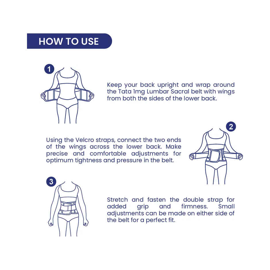 Tata 1Mg Lumbar Sacral Belt For Back Sprains | Strains | Muscle Spasms