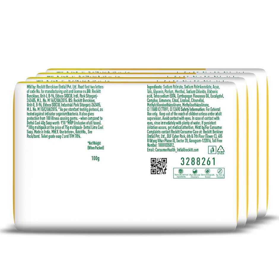 Dettol Lime Fresh Bathing Soap Bar with 12hr Freshness