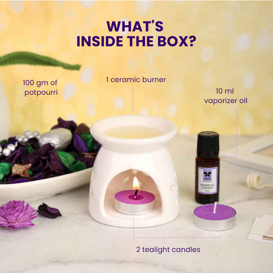 IRIS Lavender Vaporiser Fragrance Giftset With Potpourri And Oil
