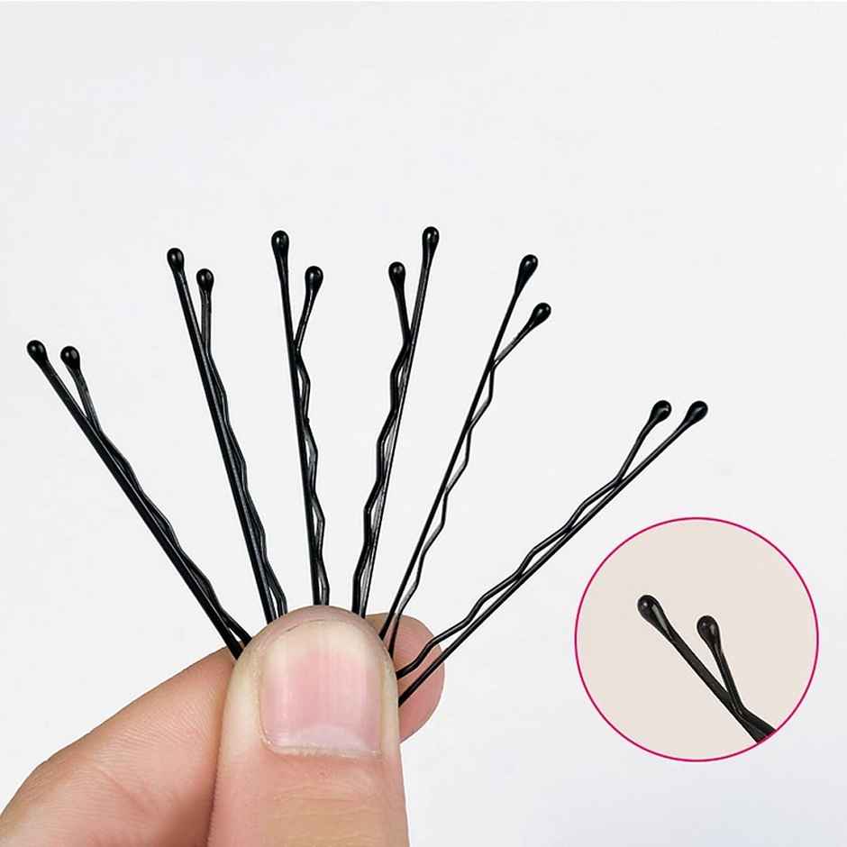 Beautiliss Professional Bobby Hair Pins Small with Storage box Thick Black Ball tip Metal