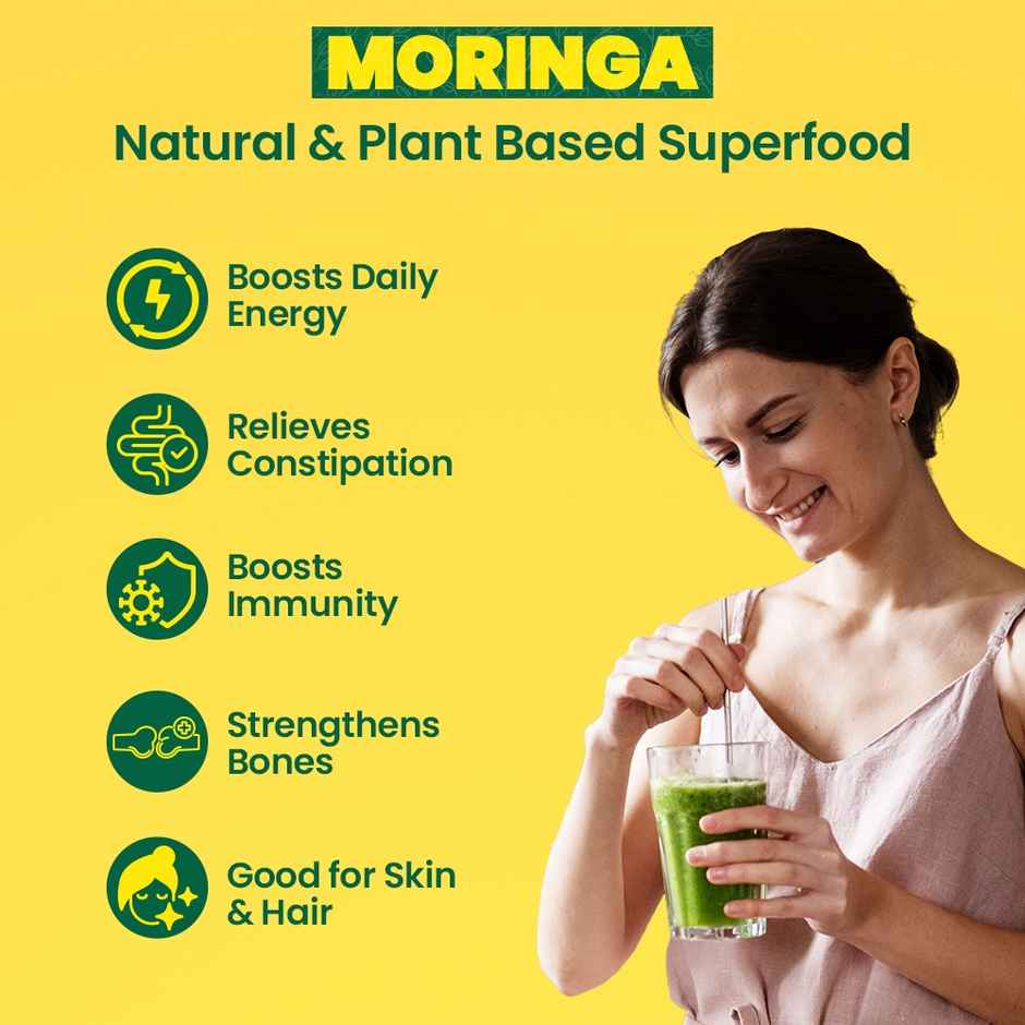 Fast&Up 100% Pure Moringa Powder For Healthy Digestion, Skin & Hair Health