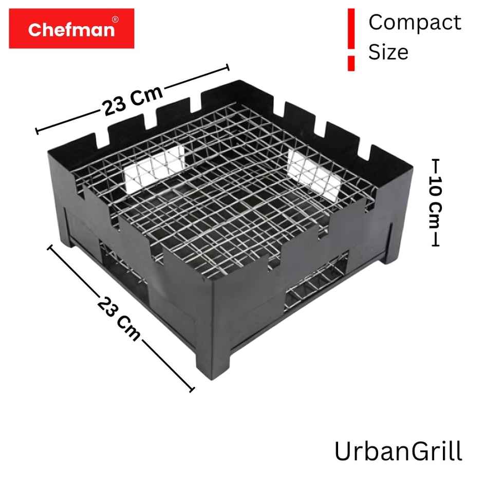 Chefman Portable Charcoal BBQ Grill | Outdoor Set with 3 Skewers | Compact Tandoor