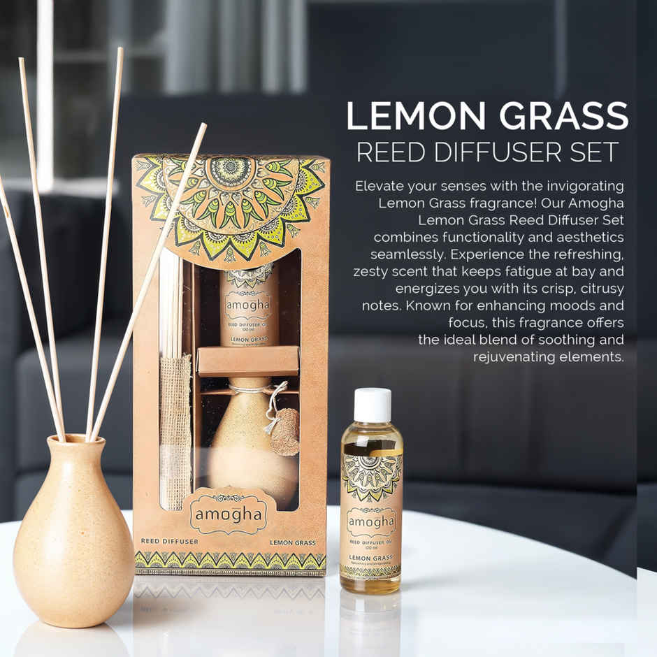 IRIS Amogha Lemon Grass Reed Diffuser Set