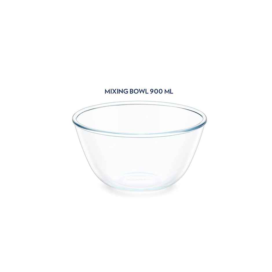 Borosil 900 ml Serving & Mixing Bowl with Lid, Borosilicate Glass Multipurpose Bowl