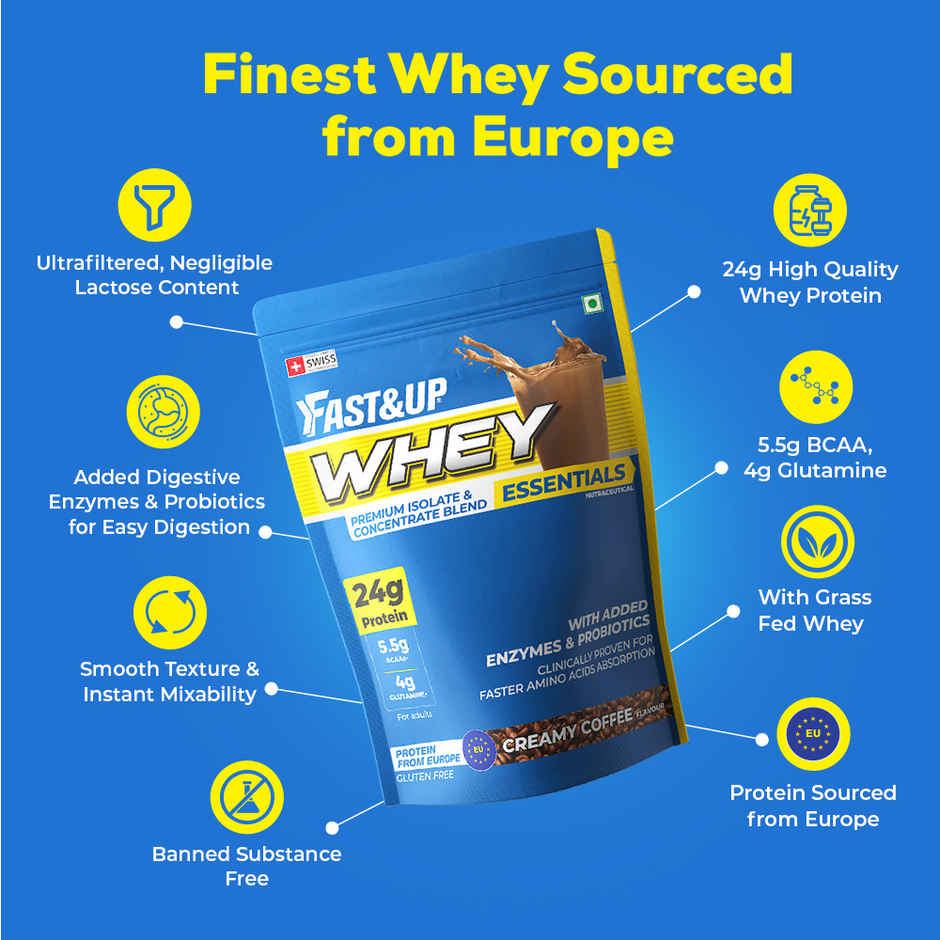Fast&Up Whey Protein Essentials - European Chocolate Flavoured Clean Protein