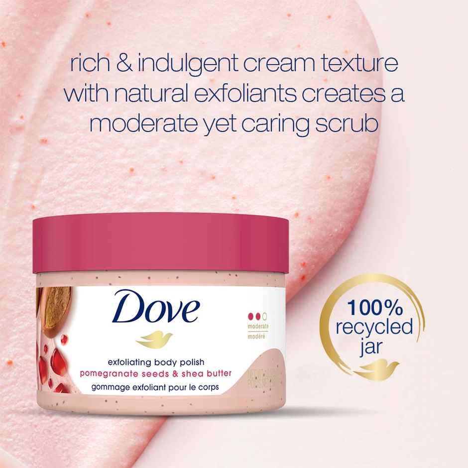 Dove Body Polish Scrub | with Pomegranate seeds | For Dry Skin | Get Nourished Skin