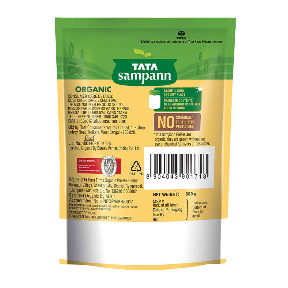Tata Sampann Organic Unpolished Toor Dal (Arhar Dal)