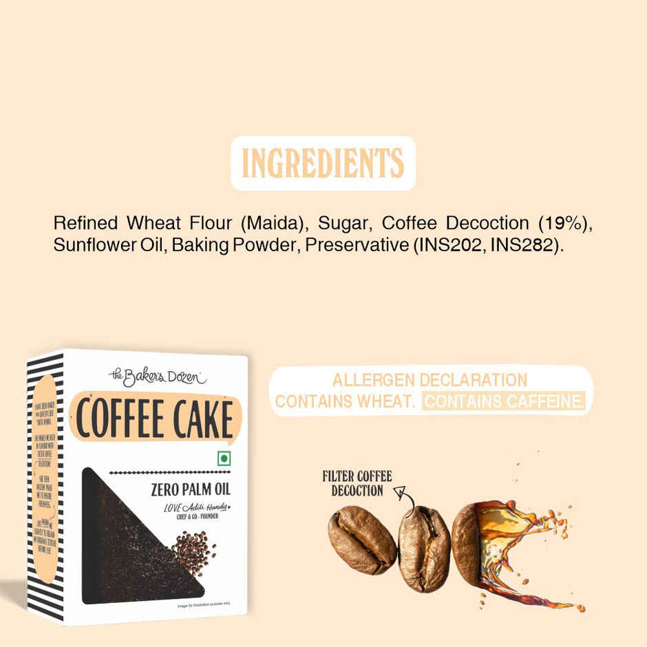 The Baker's Dozen Coffee Cake | Filter Coffee Decoction | Vegan Cake | Tea Cake | Zero Palm Oil