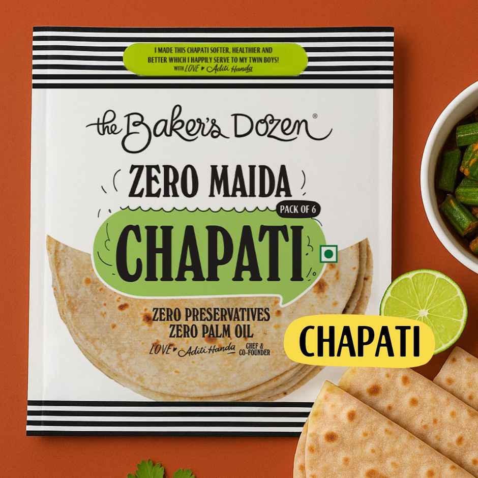 The Baker'S Dozen Zero Palm Oil Malabar Parota | Wheat Paratha | Ready To Eat | Ready To Cook (210g) & The Baker'S Dozen Zero Maida Chapati Made From Atta | Wheat Chapati | Ready To Eat | Ready To Cook (230g) Combo