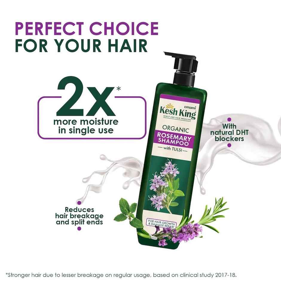 Kesh King Rosemary Shampoo With Tulsi For Hair Growth & Damage Repair Helps Boost Hair Growth