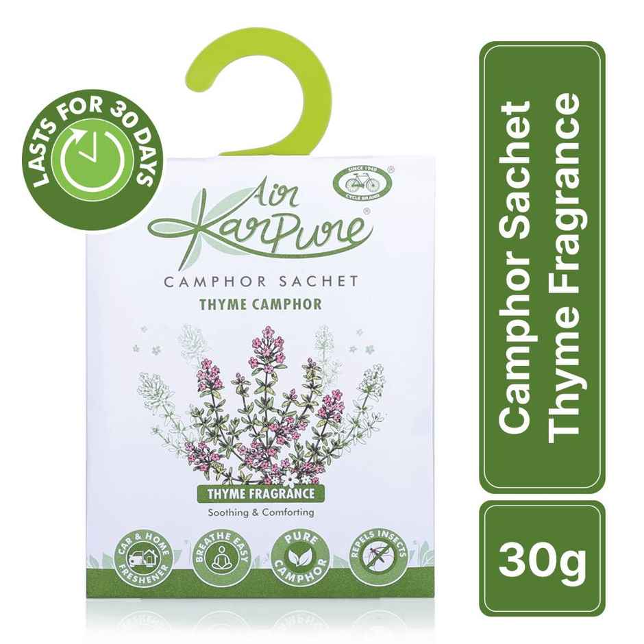 Thyme Camphor Sachet by Air Karpure | Car, Bathroom, Wardrobe & Room Freshener |From House of Cycle