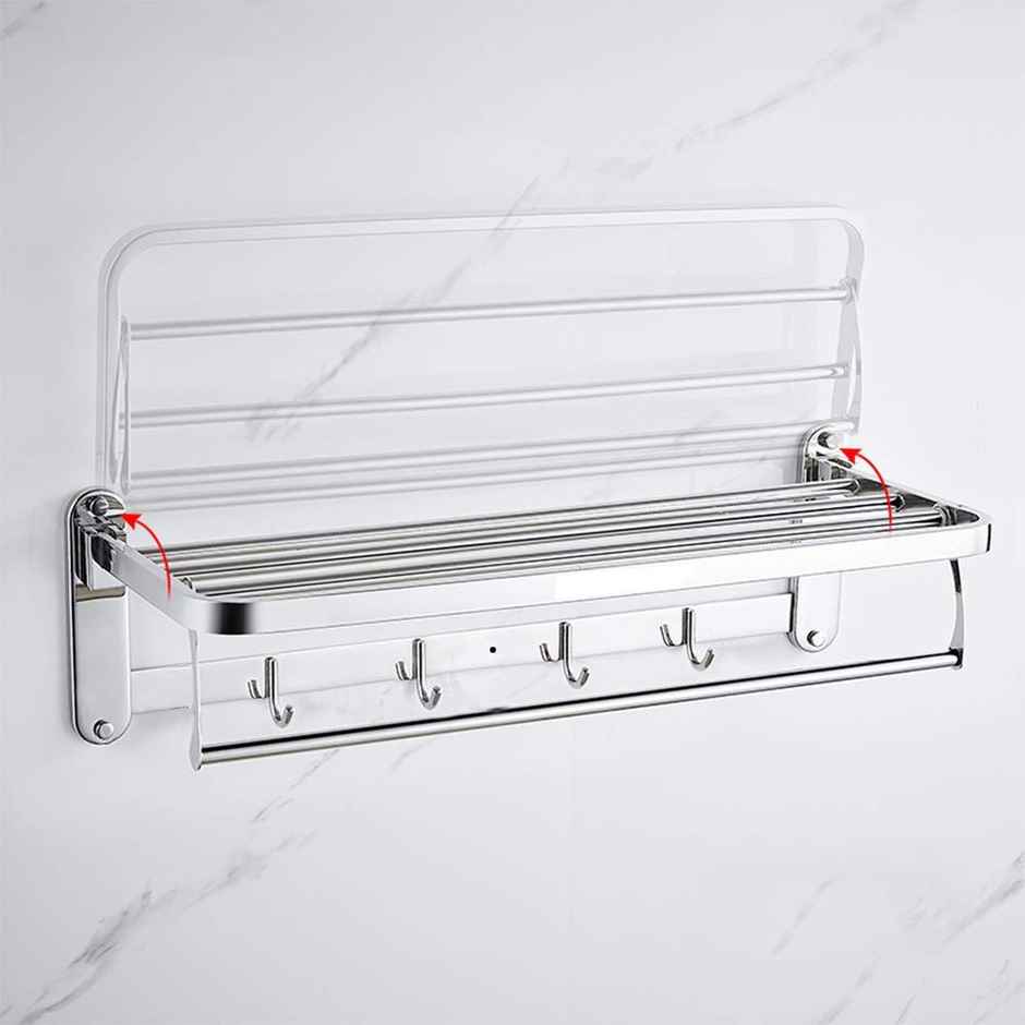 Plantex Stainless Steel Folding Towel Rack for Bathroom - 24 Inch, 304 Grade, Chrome Finish