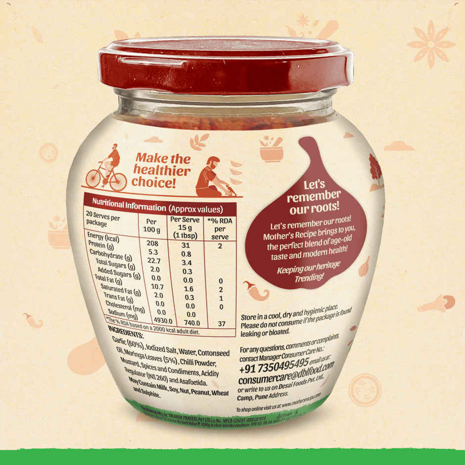 Mothers Recipe Hearty Roots Garlic Pickle With Moringa Leaves