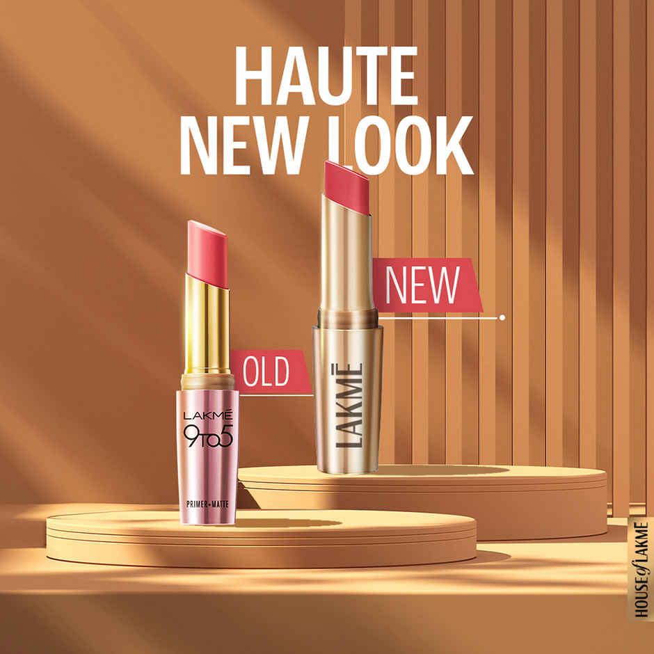 Lakme 9to5 Powerplay Priming Matte Lipstick, Lasts 16hrs, Scarlet Surge