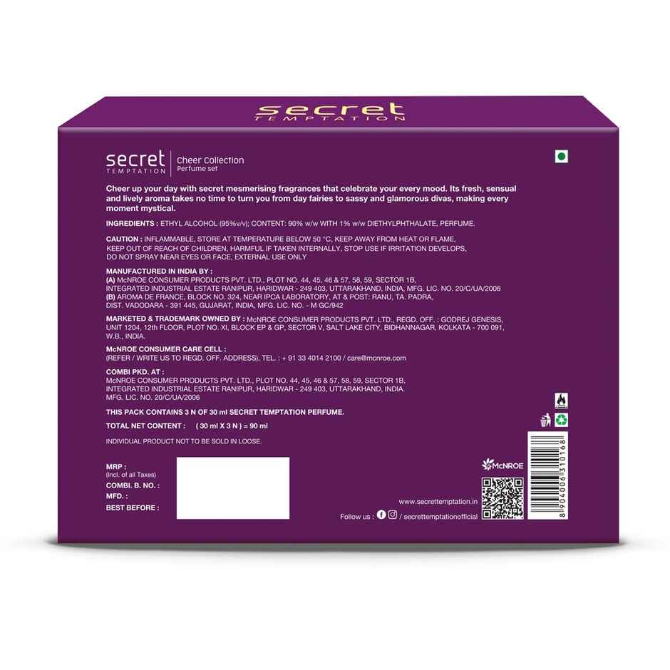 Secret Temptation Fragrance Kit With Jazz | Ruby And Daisy Perfume For Women | Pack Of 3