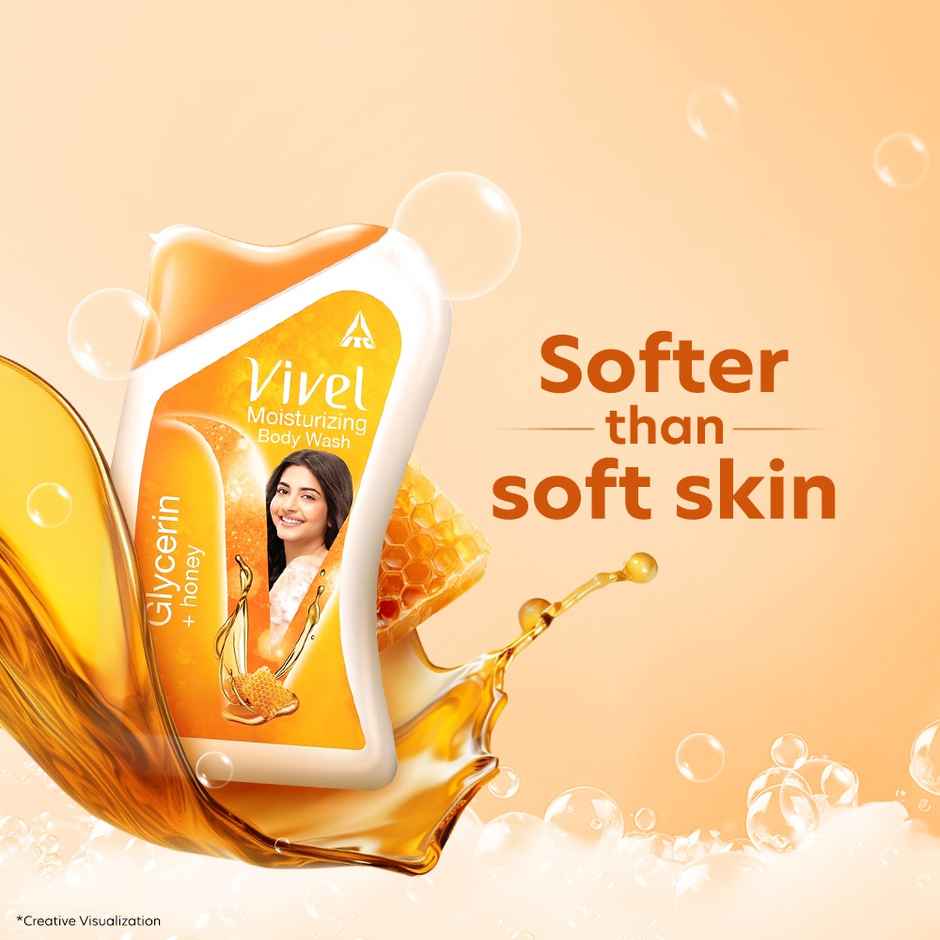 Vivel Body Wash - Glycerin+Honey | Moisturizing Bodywash | Liquid Bottle Pack