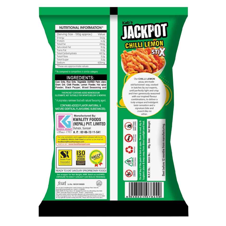 Kab's Jackpot Chilli Lemon Stix