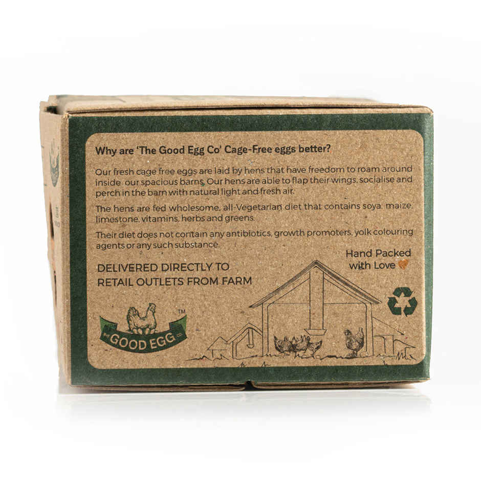 The Good Egg Co. Cage Free Eggs, 6 Pieces - Portein Rich, Veg Feed, Infertile Combo