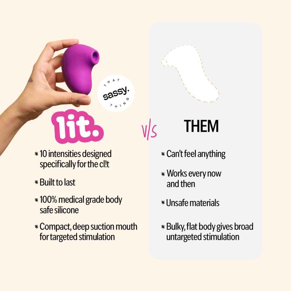 That Sassy Thing Lit Personal Massager With Suction Tech For Women | Hot Pink