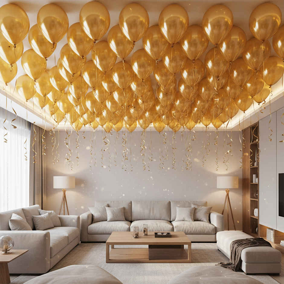 Golden Metallic Balloons For Party Decoration | Party Propz