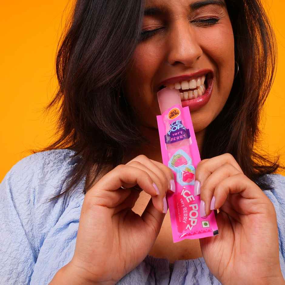 Assorted 4 Flavour ICE Popsicle Mango, Berry, Masala Cola, Imli ICE Pops Pack Of 12