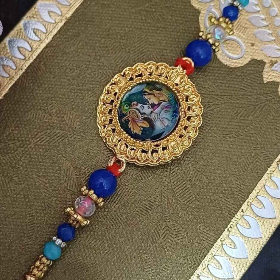 Radha Krishna Frame Rakhi | Divine Design | Gullak