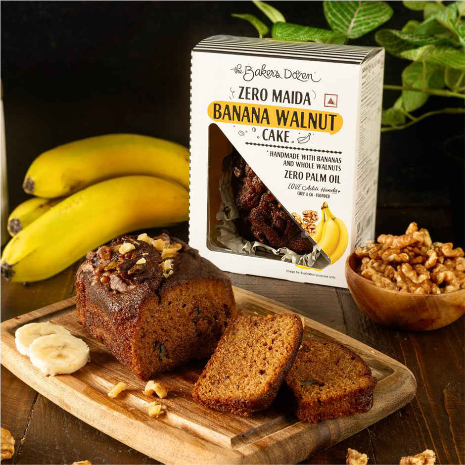 The Baker's Dozen Banana Walnut Cake & The Baker's Dozen Zero Maida Breadsticks Snack Combo