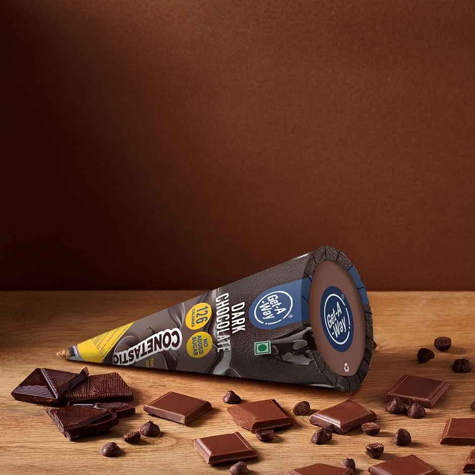 Get-A-Way Dark Chocolate Ice Cream Cone | Zero Added Sugar