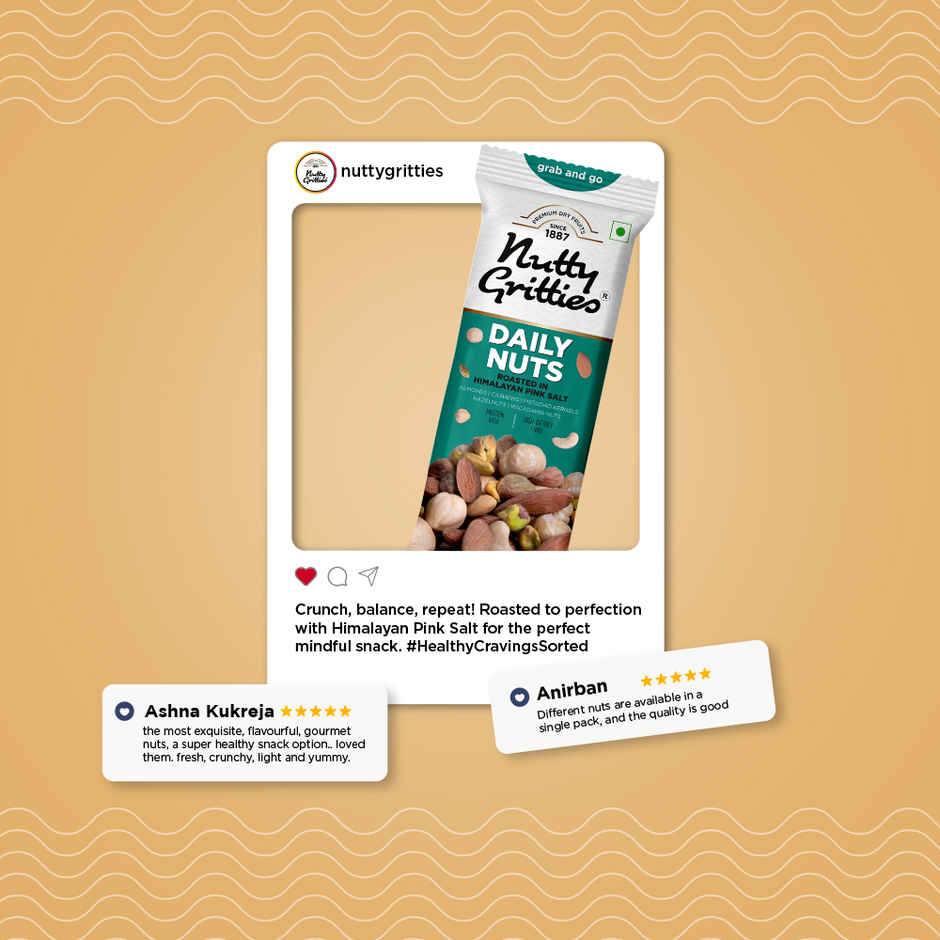 Nutty Gritties Daily Mix Nuts roasted in Himalayan Pink Salt - Macadamias, Hazelnuts, Pistachios, Almonds, Cashews