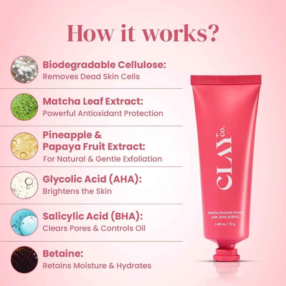 Clayco Matcha Enzyme Scrub For Dead Skin Removal