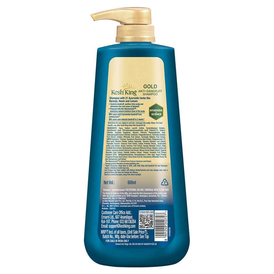 Kesh King Gold Anti-Dandruff Shampoo with 21 Herbs for Men & Women