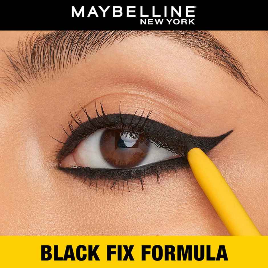 Maybelline New York Colossal Kajal Black Fix With Aloe Vera(0.35gms), Maybelline New York Volume Express Colossal Mascara Waterproof Black(10ml) & Maybelline Eyeliner - Bold Black | Waterproof(1pc) Combo
