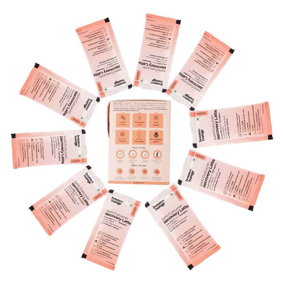 Hidden Hungr Nano Curcumin Recovery Latte- Peach