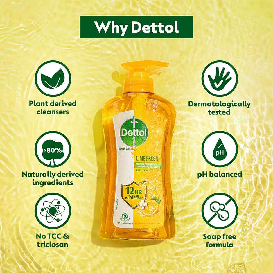 Dettol Body Wash and shower Gel | Lime Fresh Pump Combo