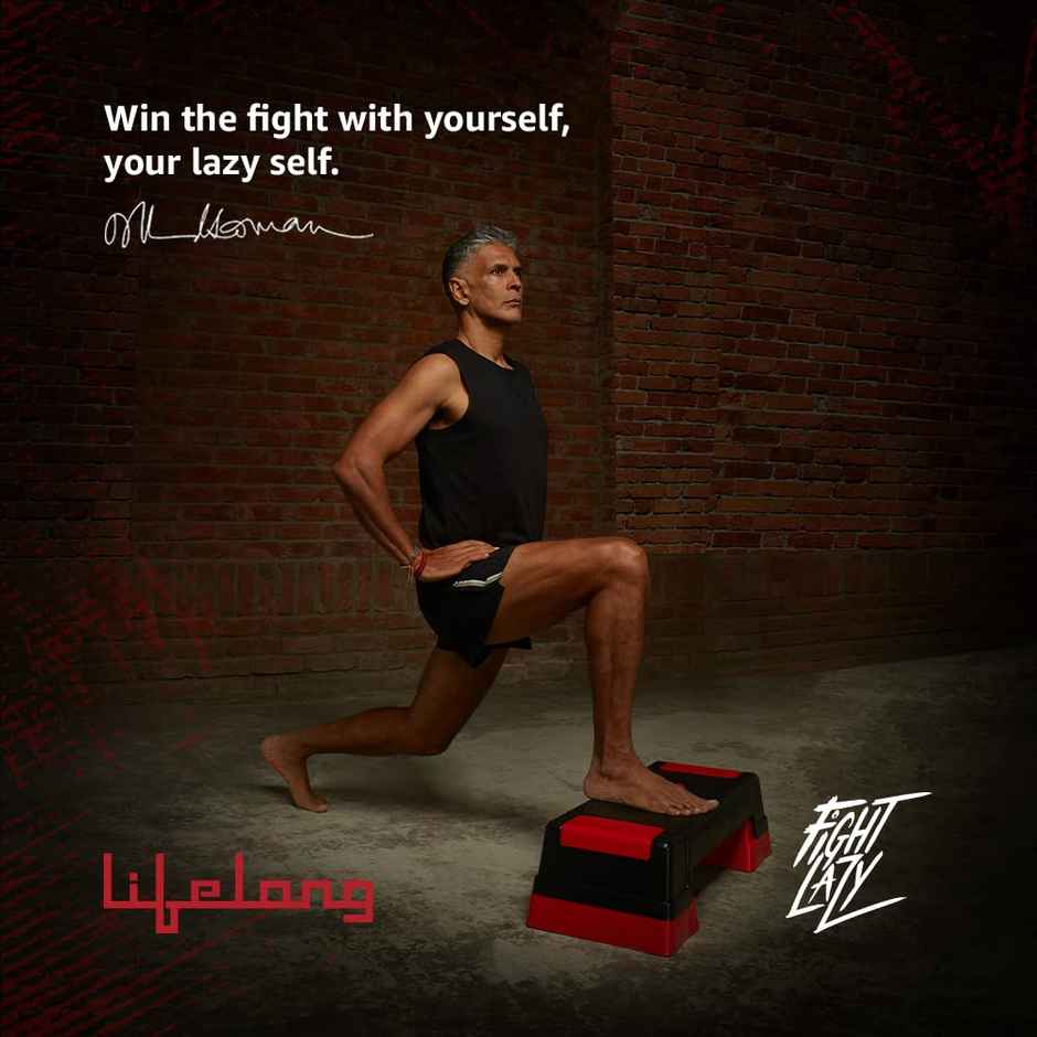 Lifelong Polypropylene Adjustable Home GymFitness Stepper� Max Weight 200kg (Black & Red)