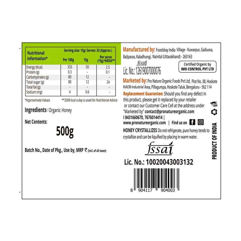 Pro Nature Truly Organic Honey