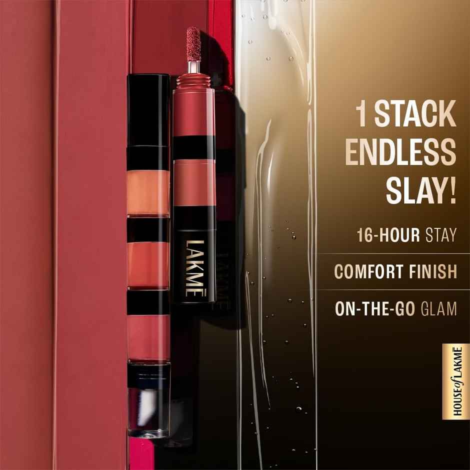 Lakme Ultimate Glam 4 In 1 Lip Stack - Nice Nudes