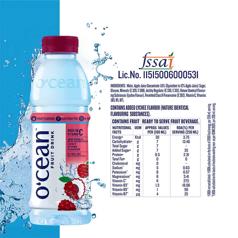 O'cean Beverages Lychee Flavoured Water