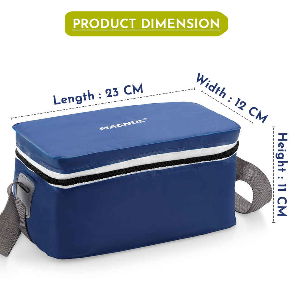 Magnus Fancy 3 Prime Steel Lunch Box Set With Stainless Steel Contianers And Stylish Carry Bag