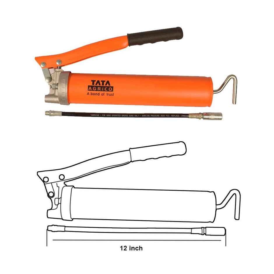 Tata Agrico Grease Cast Iron Gun Lever Type Flexible Hose