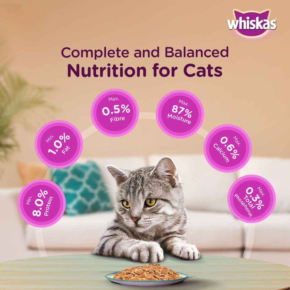 Whiskas Tasty Mix Adult Wet Cat Food, Tuna with Kanikama & Carrot in Gravy