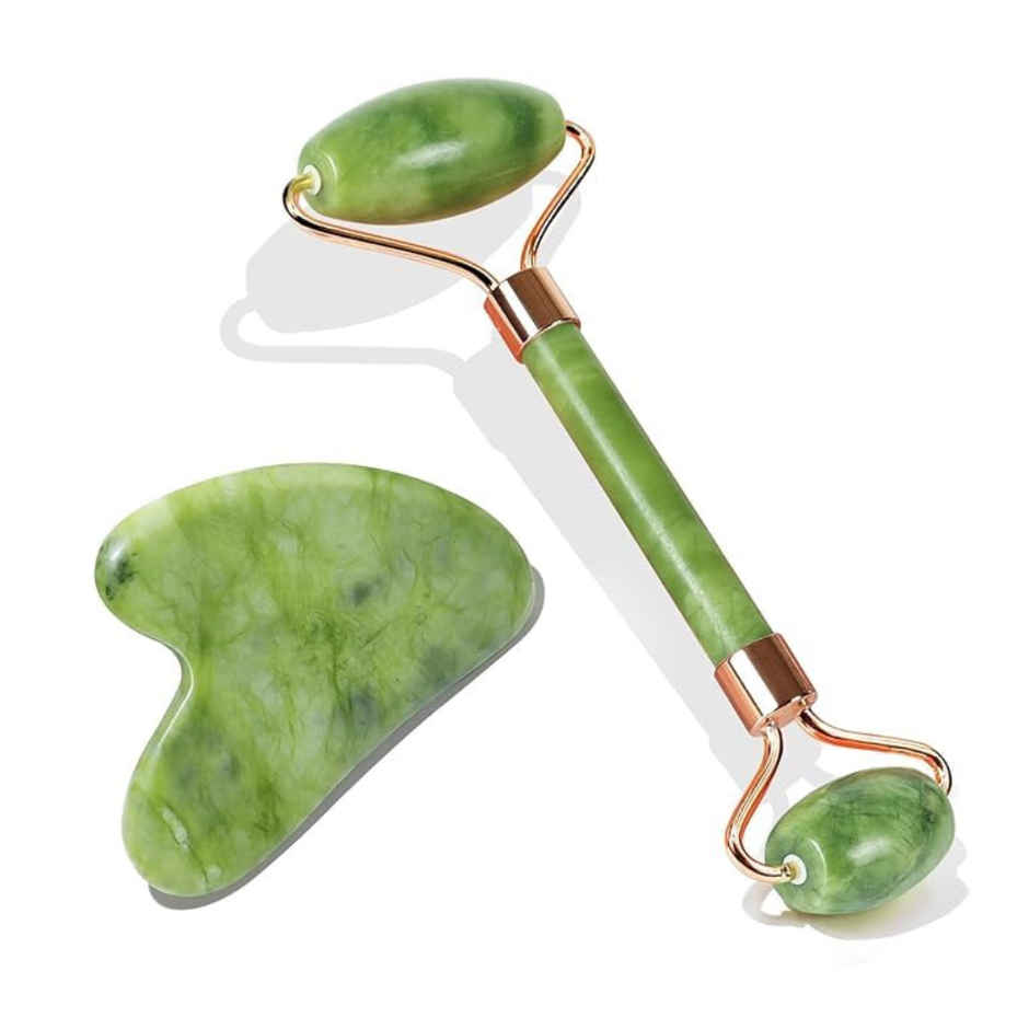 Se7en Jade Roller & Gua Sha Stone Set Anti-Aging Facial Roller