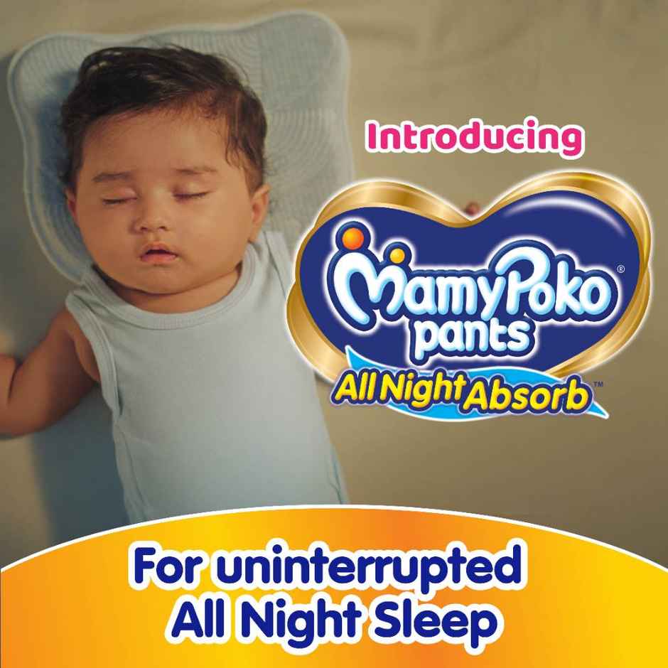 Mamypoko Pants All Night Absorb Pant-Style Baby Diapers | XS (Up to 5 kg)