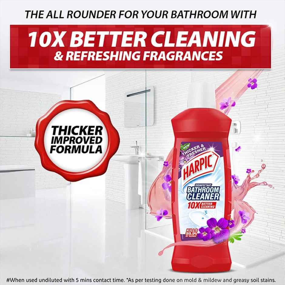 Harpic Floral Bathroom Cleaner Liquid | Removes Bathroom Stains