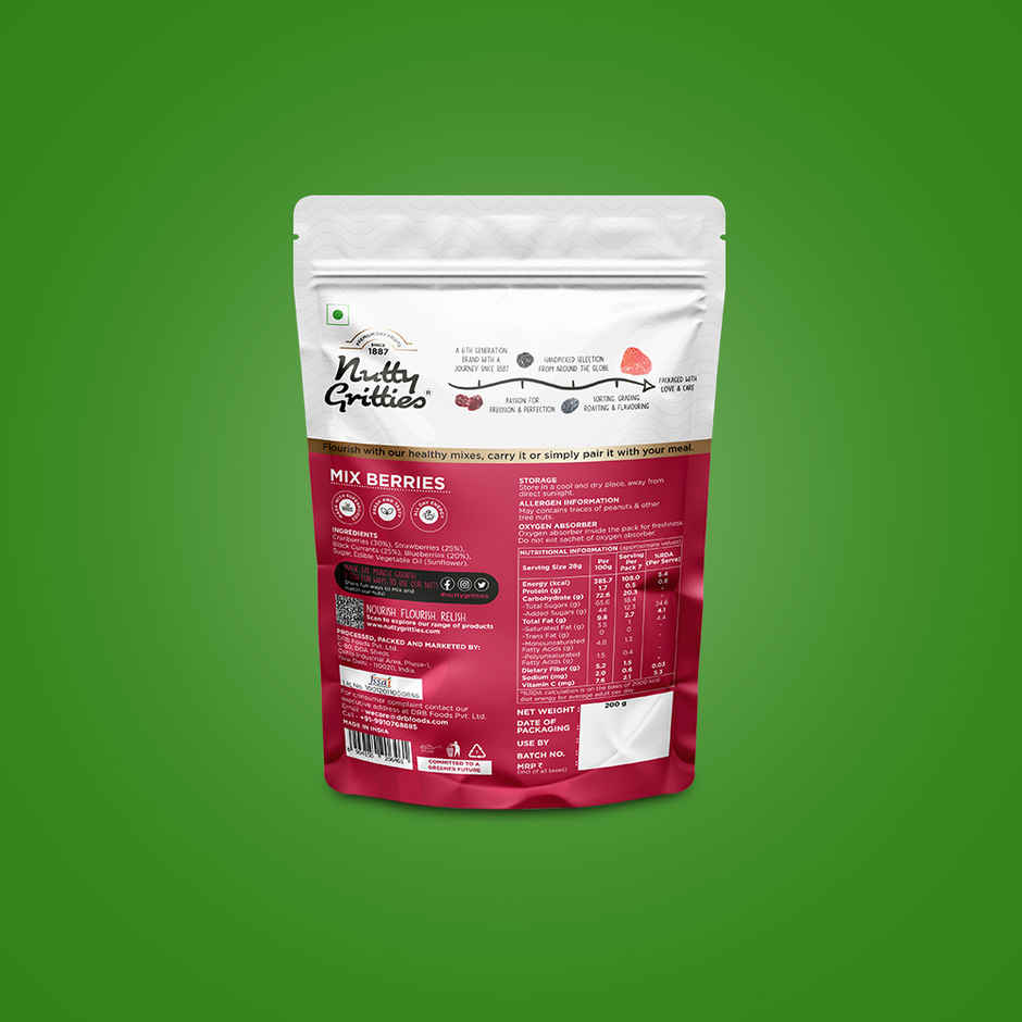 Nutty Gritties Premium Mix Berries - 4 in 1 Fibre-Rich Snack
