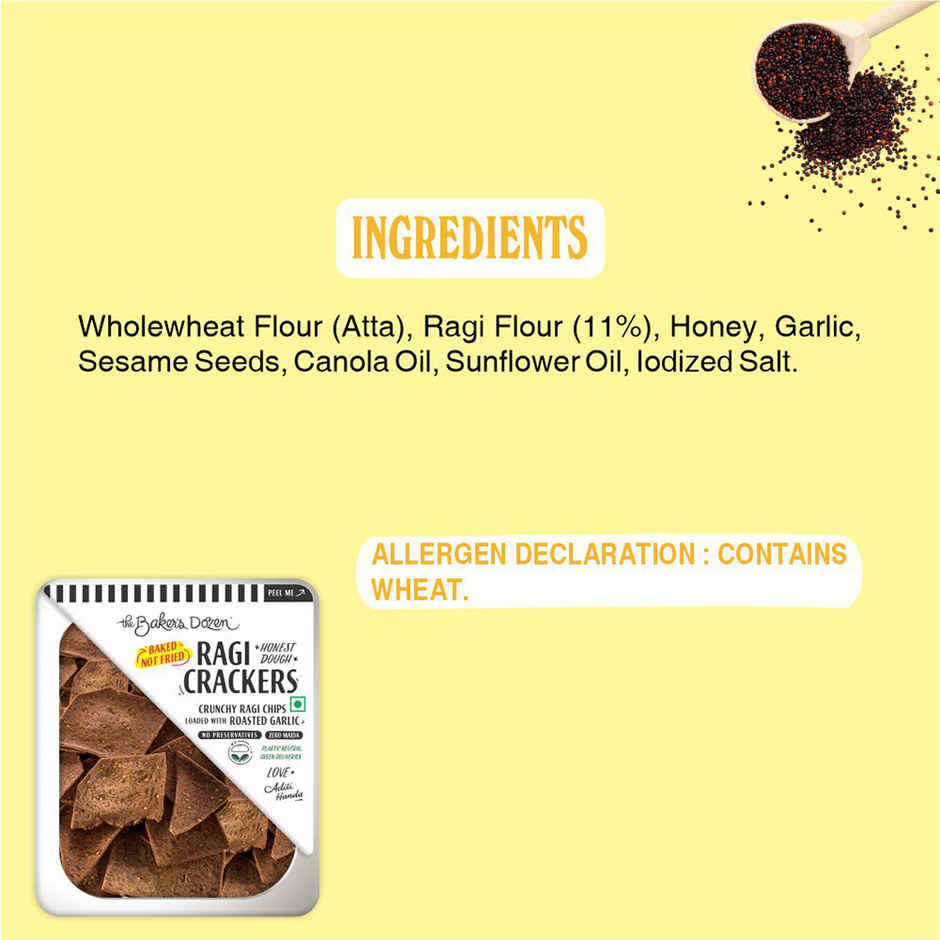 The Baker's Dozen Wheat Banana Bread & The Baker's Dozen Zero Maida Ragi Crackers (100g) Combo